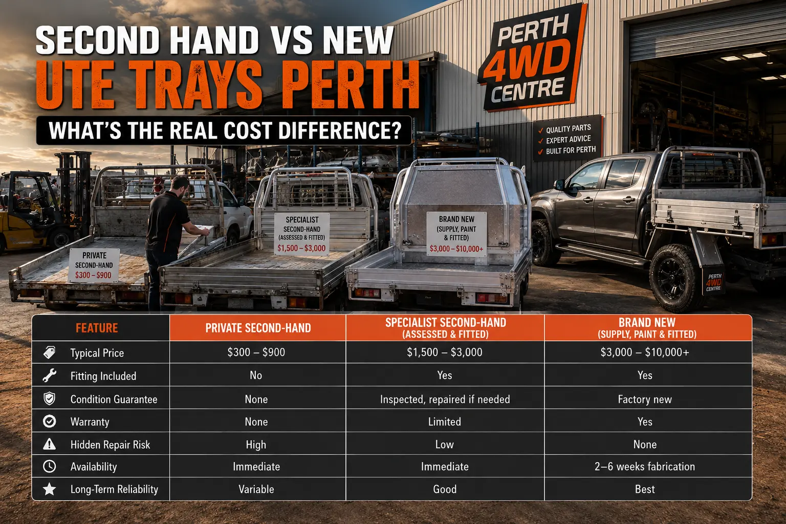 Second Hand vs New Ute Trays Perth — What's the Real Cost Difference